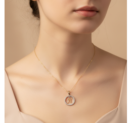 Подвес серебряный с золотом буква N (050пNРз)