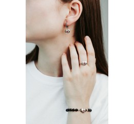Браслет серебряный с ониксом (А300бр)