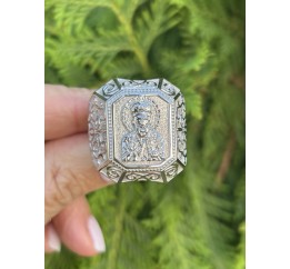 Печатка серебряная родированная Святой Николай (60020р)