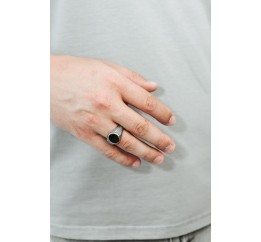 Печатка мужская серебряная с ониксом (876п)