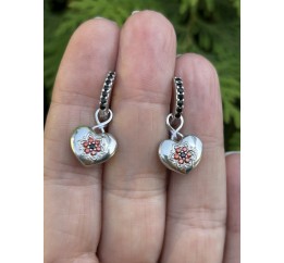 Серьги серебряные с фианитом (А300ср)