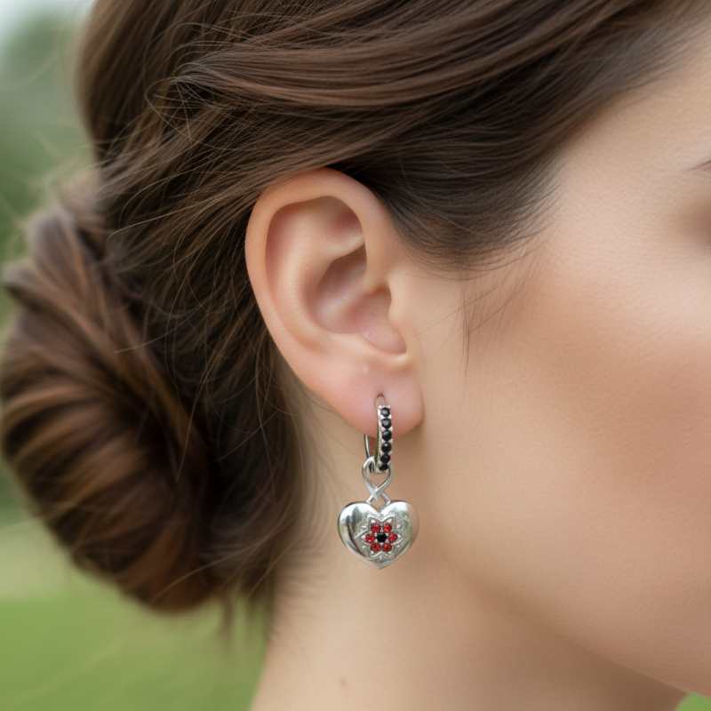 Серьги серебряные с фианитом (А300ср)