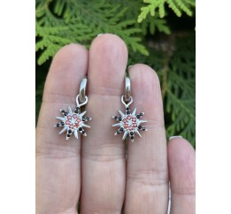 Серьги серебряные с фианитом (А305ср)