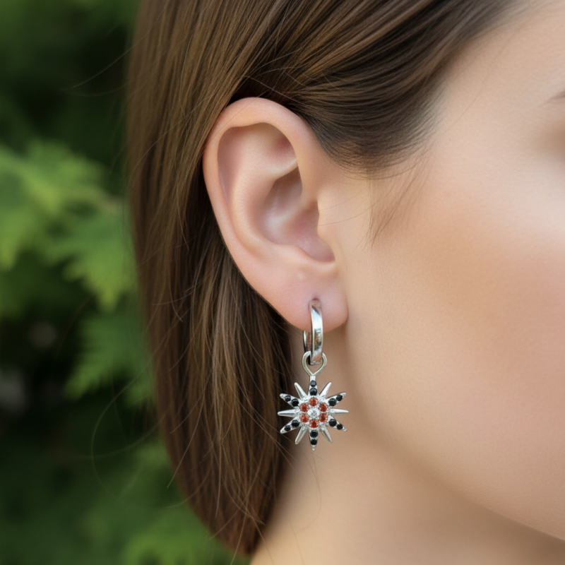 Серьги серебряные с фианитом А305ср