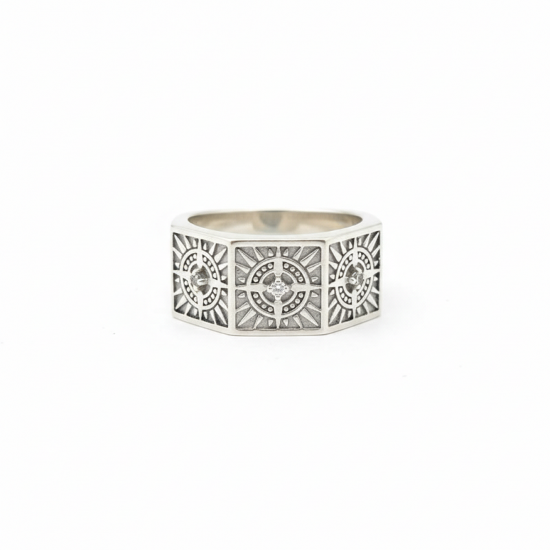 Кольцо серебряное мужское (8641)