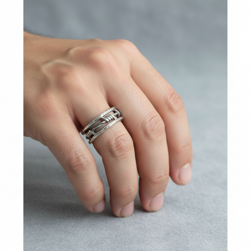 Кольцо серебряное мужское 906