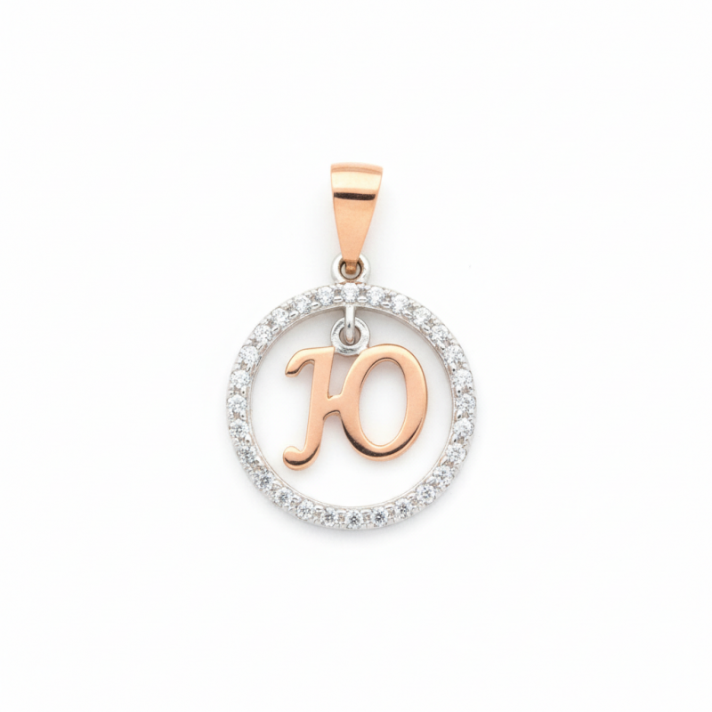 Подвес серебряный с золотом буква Ю (050пЮР)