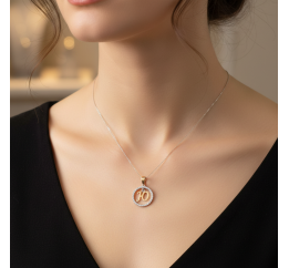 Подвес серебряный с золотом буква Ю (050пЮР)