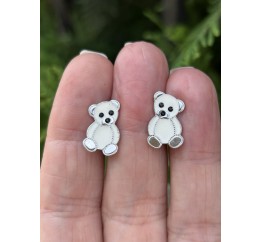 Серьги серебряные детские Медвежата (А111с)