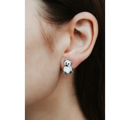 Серьги серебряные детские Медвежата (А111с)