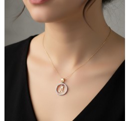 Подвес серебряный с золотом буква Л (050пЛР)