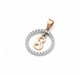 Подвес серебряный с золотом буква З (050пЗРз)