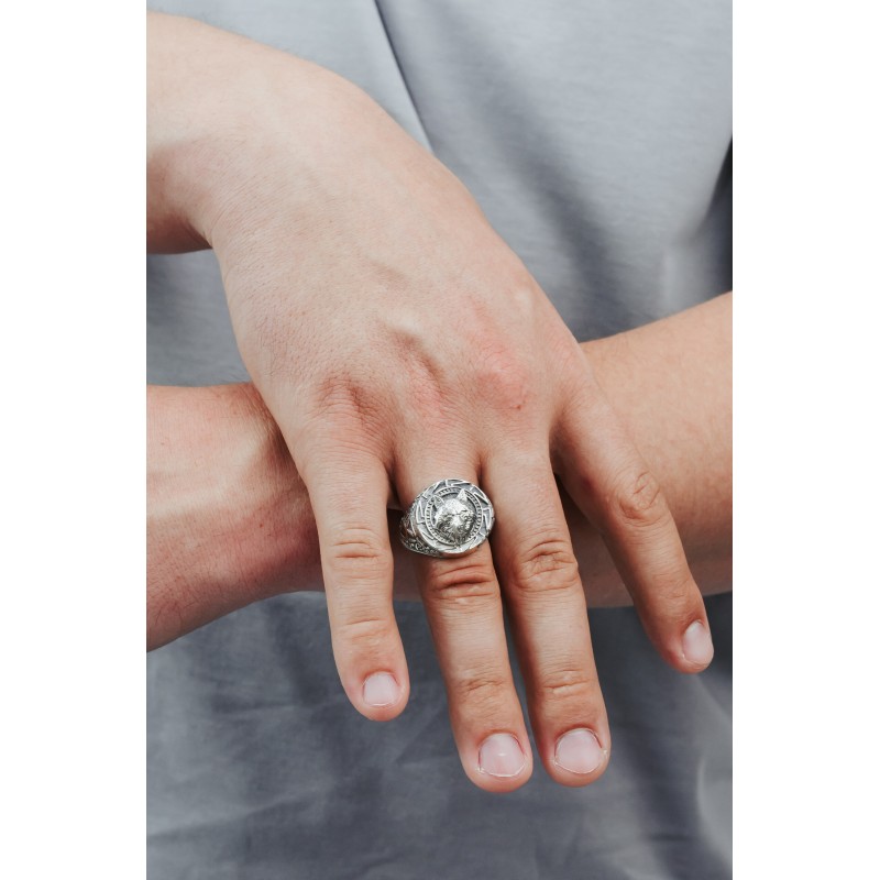 Печатка мужская серебряная Волк (897)