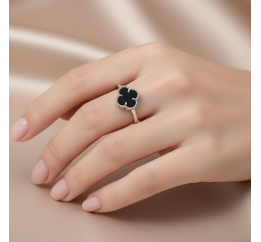 Кольцо серебряное в стиле Ван Клифф (1664к)