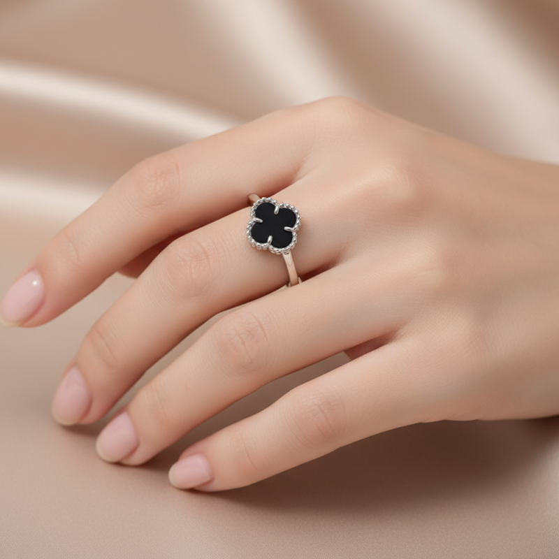 Кольцо серебряное в стиле Ван Клифф (1664к)