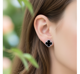 Серьги серебряные в стиле Ван Клифф (1664с)