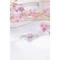 Кольцо серебряное Сердечко розовое (423/3к)