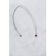 Колье серебряное Сердечко красное (536п)