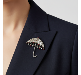 Брошь серебряная Зонт (620079)
