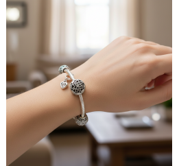 Шарм  серебряный Любящие сердца (П5/7015)