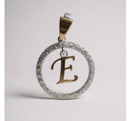 Подвес серебряный с золотом буква Е (050пЕР)