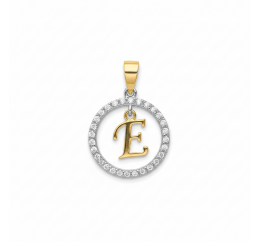 Подвес серебряный с золотом буква Е (050пЕР)