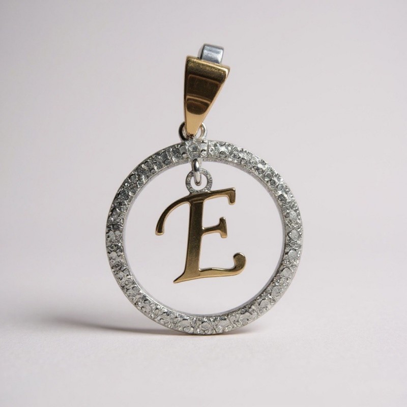 Подвес серебряный с золотом буква Е (050пЕР)