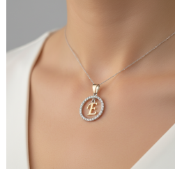 Подвес серебряный с золотом буква Е (050пЕР)