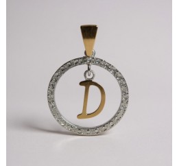 Подвес серебряный с золотом буква D (050пDР)