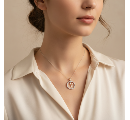 Подвес серебряный с золотом буква V (050пVР)