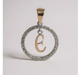 Подвес серебряный с золотом буква Є (050пЄР)