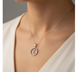 Подвес серебряный с золотом буква Є (050пЄР)