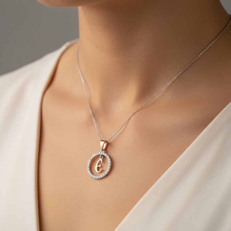 Подвес серебряный с золотом буква Є (050пЄР)