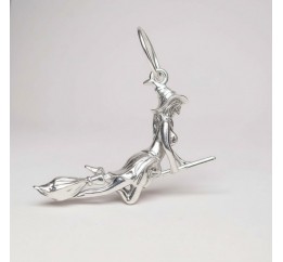 Подвес серебряный Ведьма на метле (А245п)