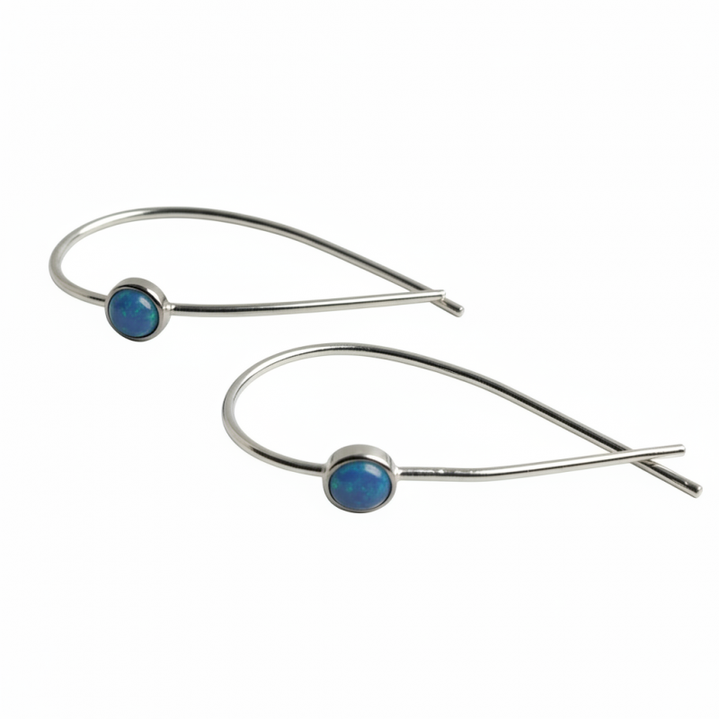 Серьги серебряные с натуральным опалом (С2опг/1562)