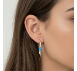 Серьги серебряные с натуральным опалом (С2опг/1562)