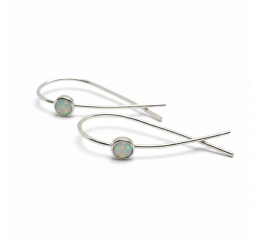 Серьги серебряные с натуральным опалом (С2опб/1562)