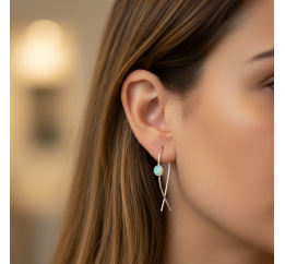 Серьги серебряные с натуральным опалом (С2опб/1562)