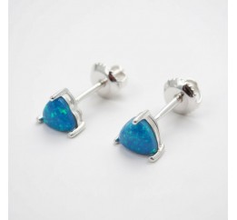 Серьги серебряные пусеты-гвоздики с натуральным опалом (Ск2опг/1164)