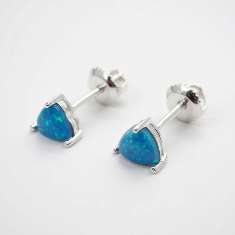 Серьги серебряные пусеты-гвоздики с натуральным опалом (Ск2опг/1164)