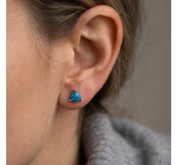 Серьги серебряные пусеты-гвоздики с натуральным опалом (Ск2опг/1164)