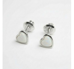 Серьги серебряные пусеты-гвоздики с натуральным опалом (Ск2опб/1185)