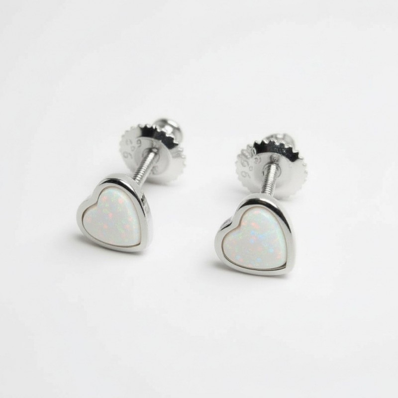 Серьги серебряные пусеты-гвоздики с натуральным опалом (Ск2опб/1185)