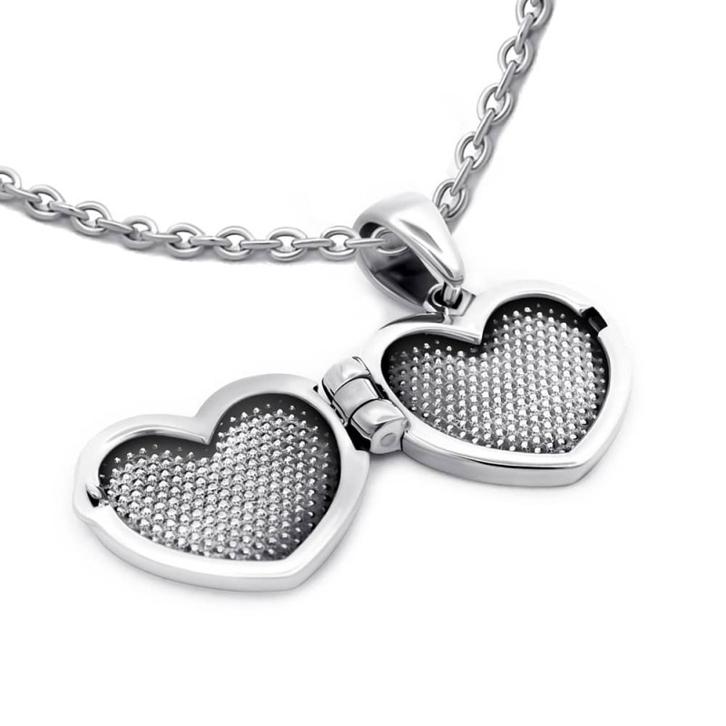 Подвес серебряный сердце открывающийся (7352)