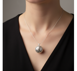 Подвес серебряній  Шар со снежинками (7364)