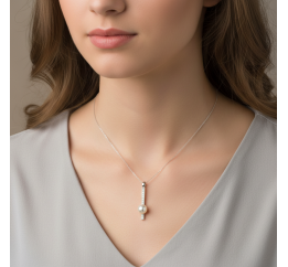 Подвес серебряный с жемчугом (904пж)