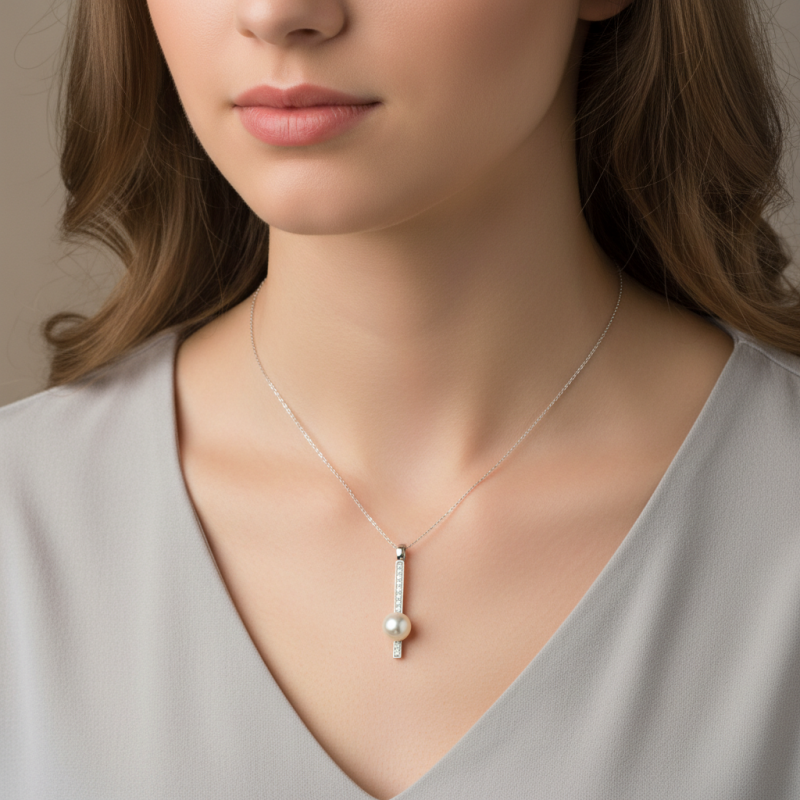 Подвес серебряный с жемчугом (904пж)