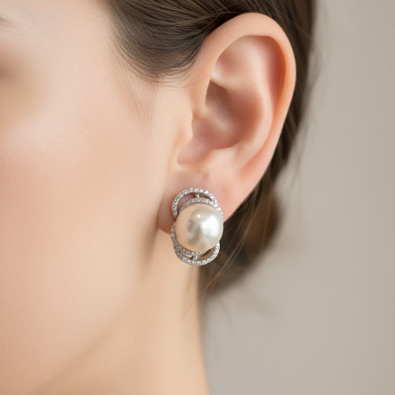 Серьги серебряные с жемчугом (1347с)