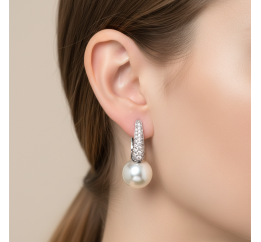 Серьги серебряные с жемчугом (812сж)