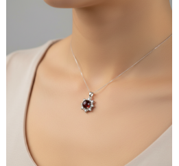 Подвес серебряный с янтарем (933пя)